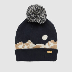 Mountain Scenic Pom Beanie