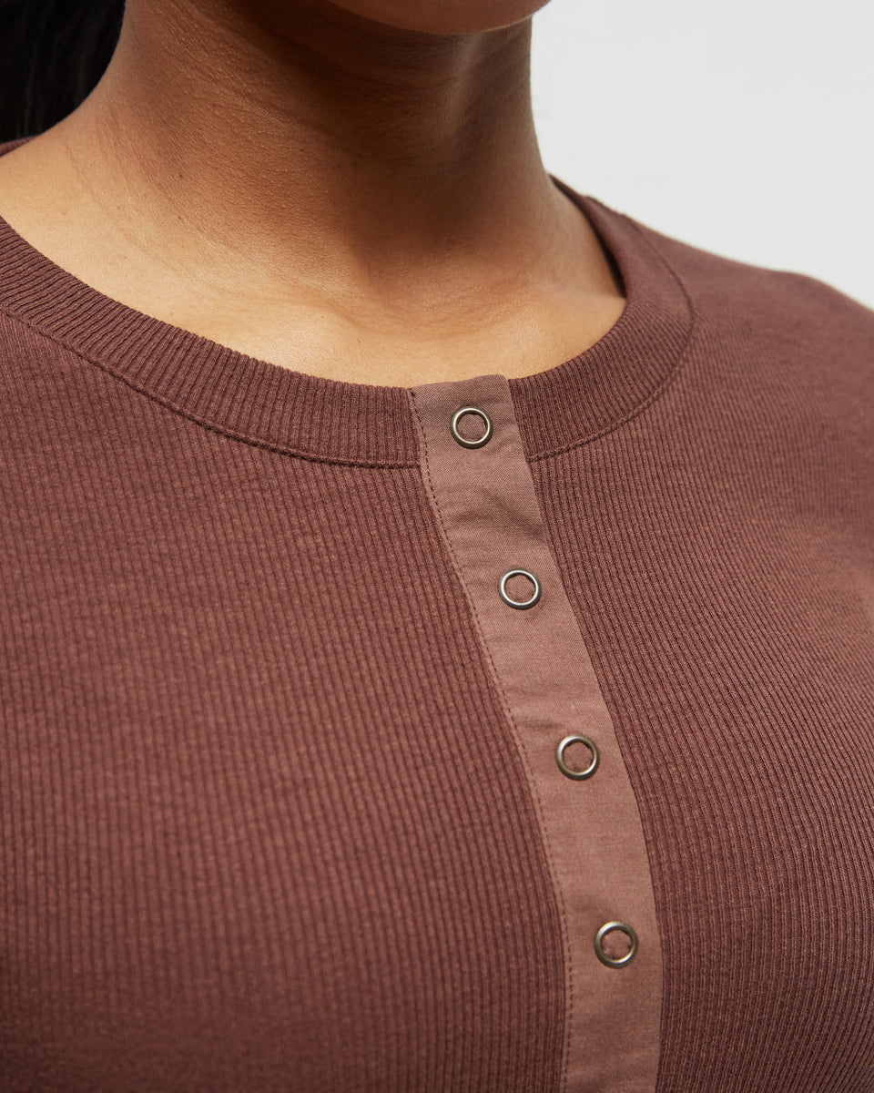 Rib Snap Placket Henley - Image 4
