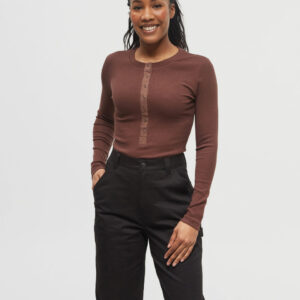 Rib Snap Placket Henley