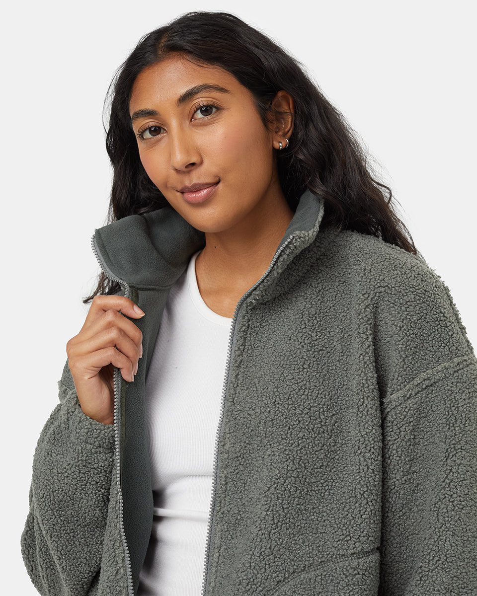 Recycled Boucle Reversible Full Zip - Image 4