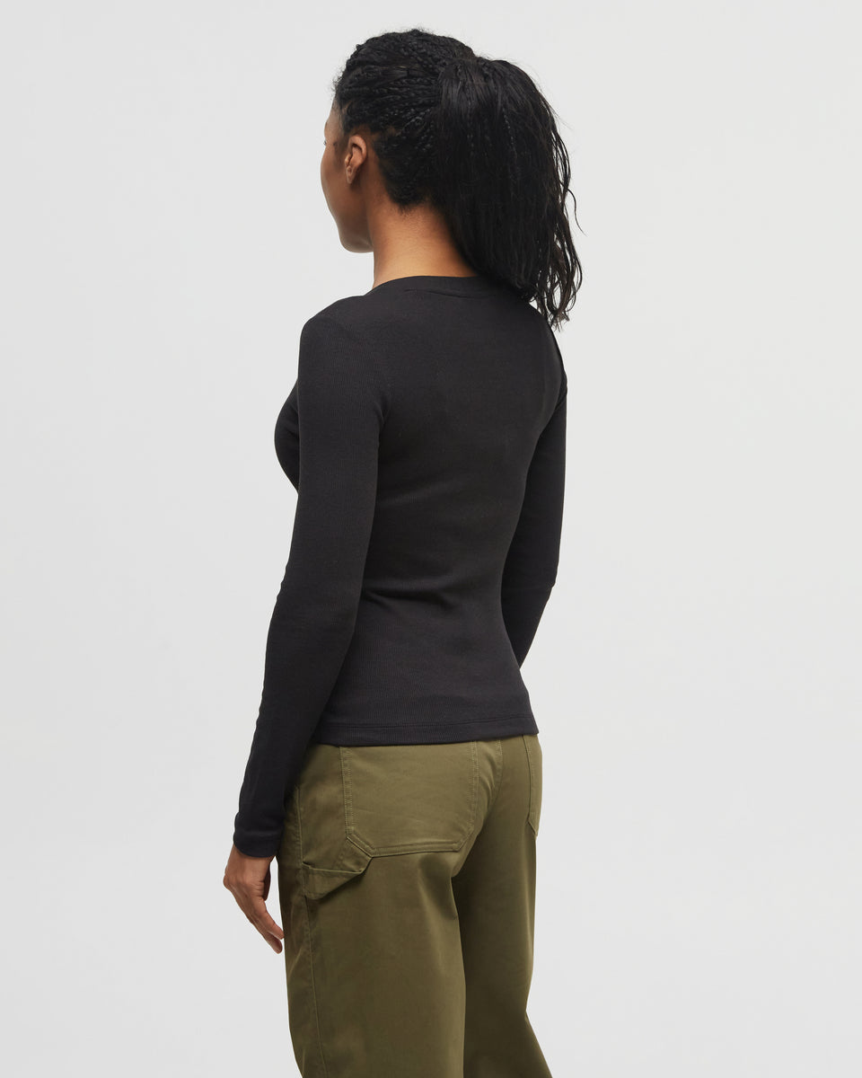 Rib Snap Placket Henley - Image 3